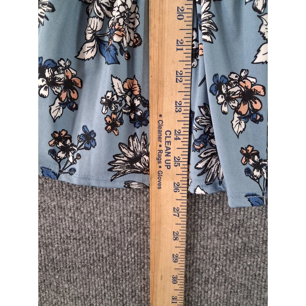Agnes & Dora Tank Top Womens Medium Relaxed Ruffle Peplum Blue Floral Drop Waist - Picture 5 of 6
